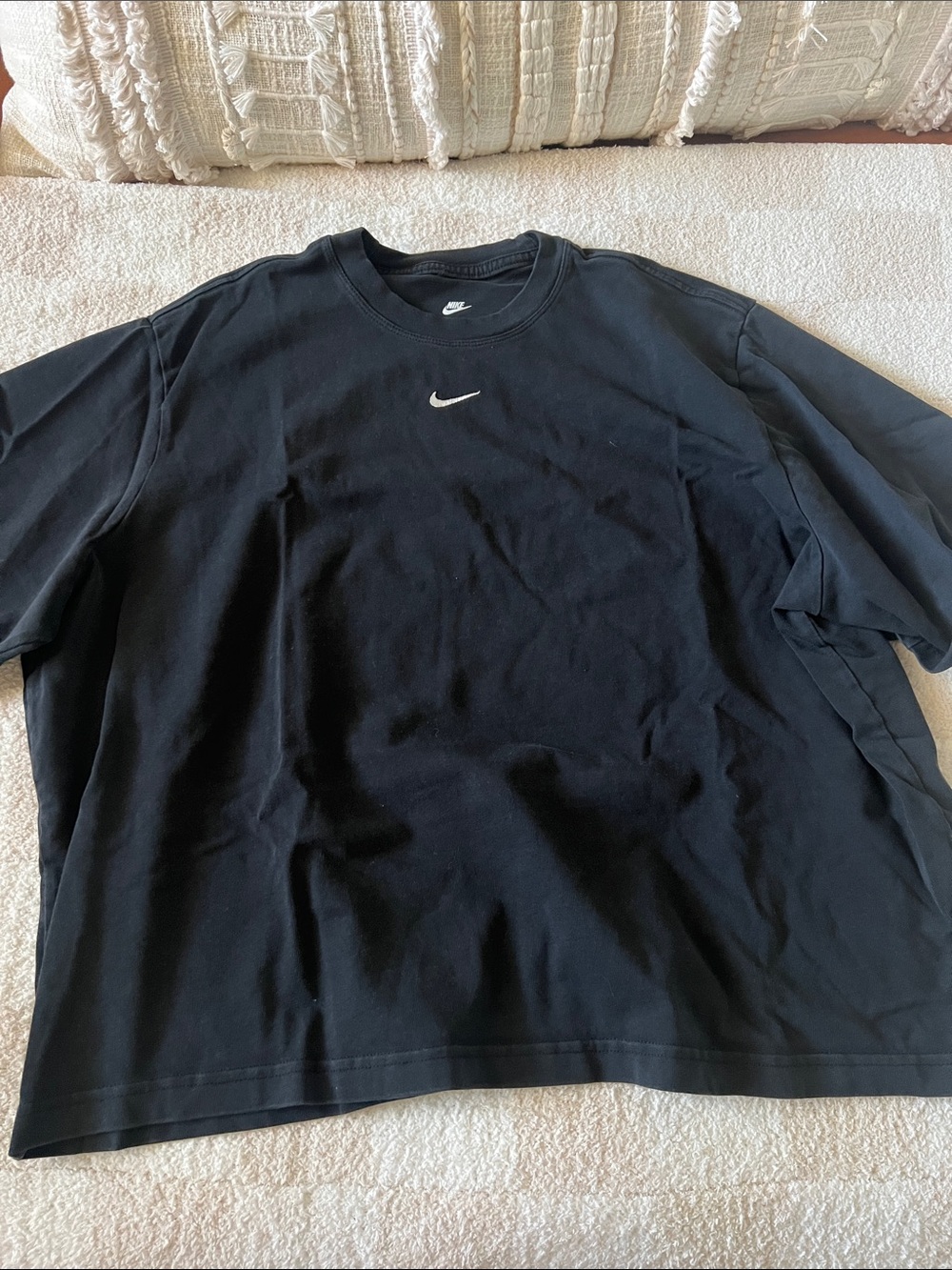 Nike Black Crewneck T-Shirt with White Swoosh